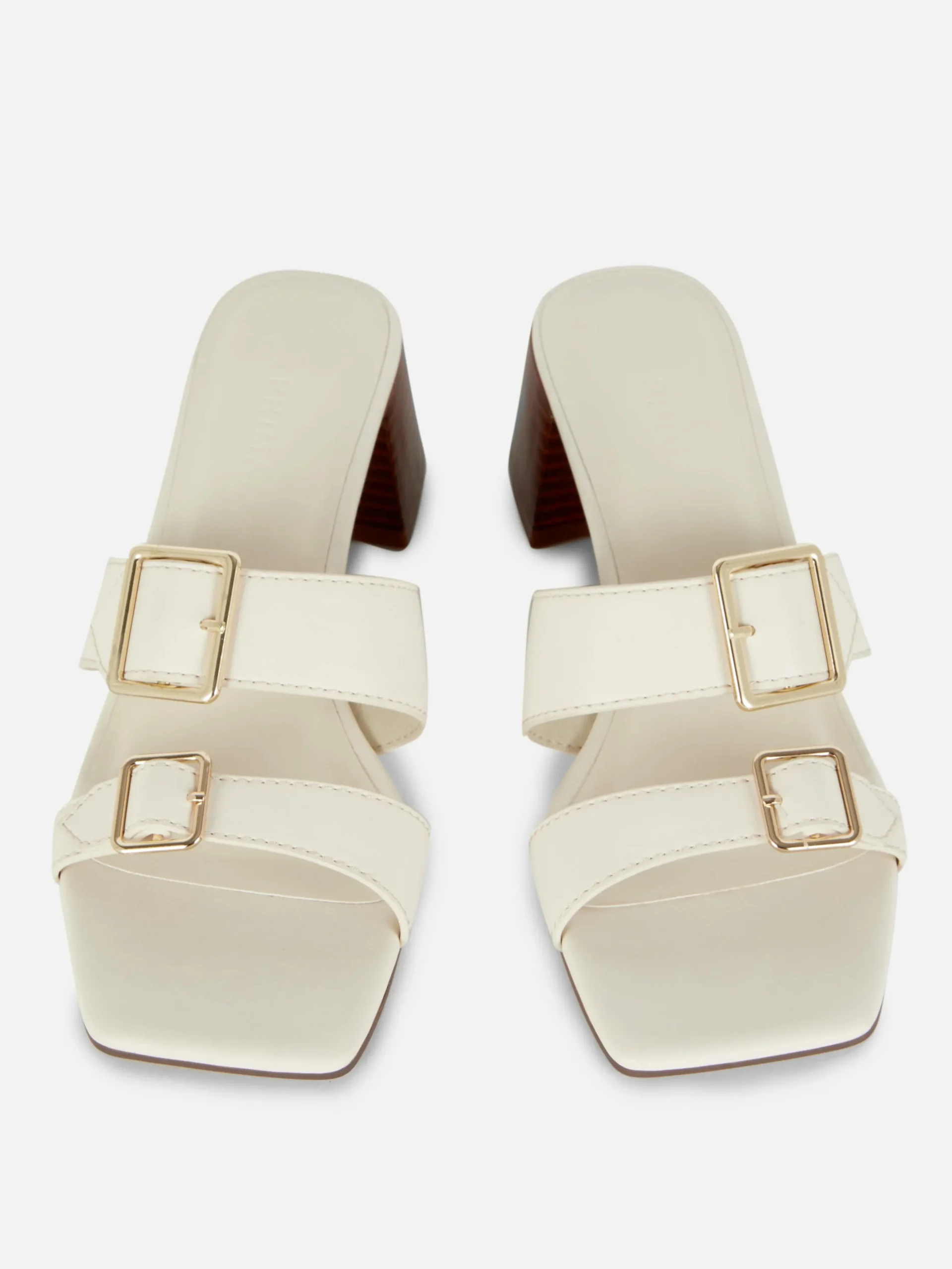 Sandalias De Tacón Grueso Con Hebillas