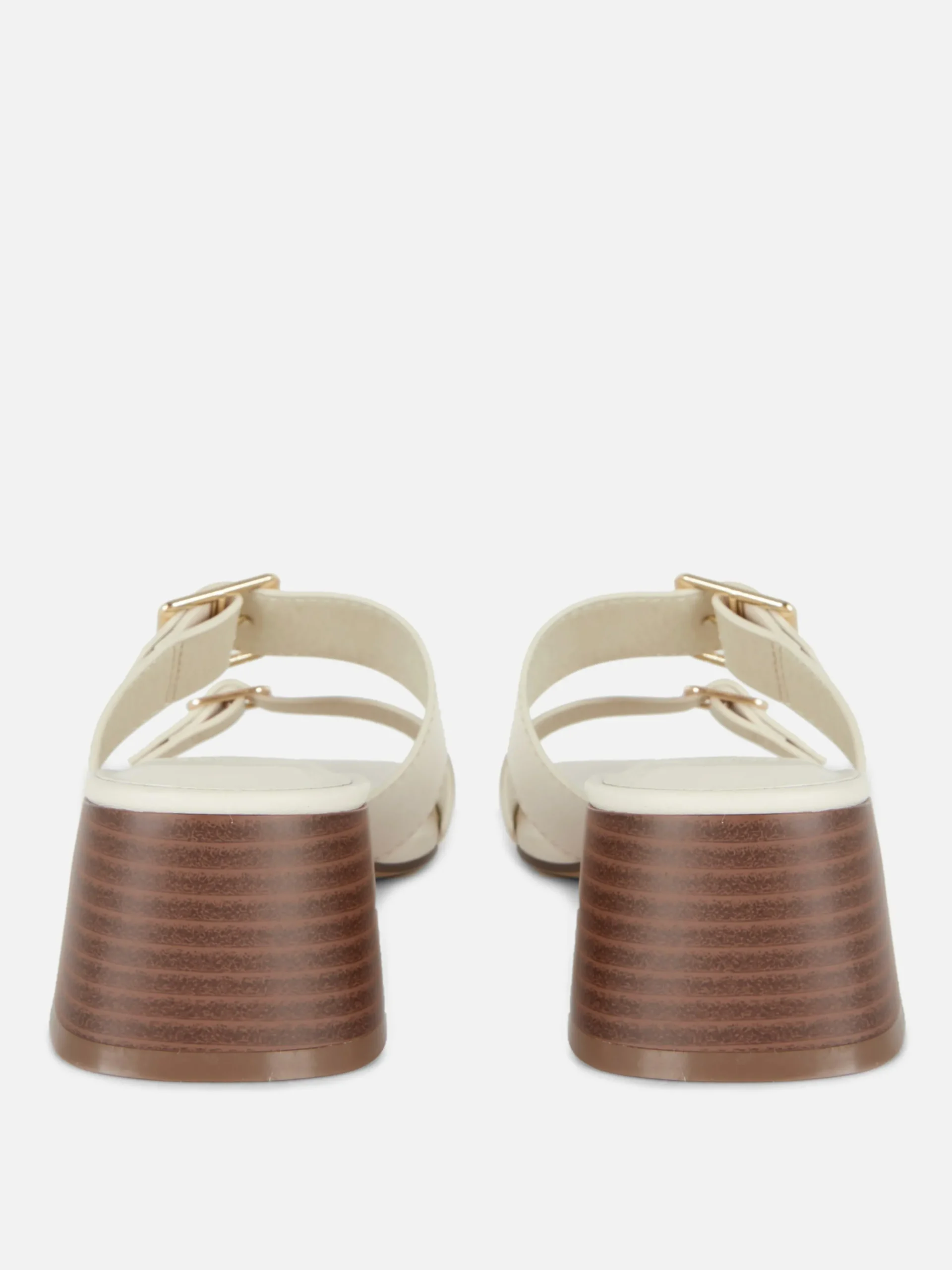 Sandalias De Tacón Grueso Con Hebillas