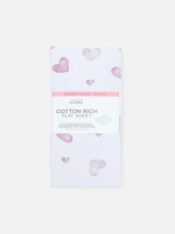 Sábana Encimara Para Cama Doble Con Corazones