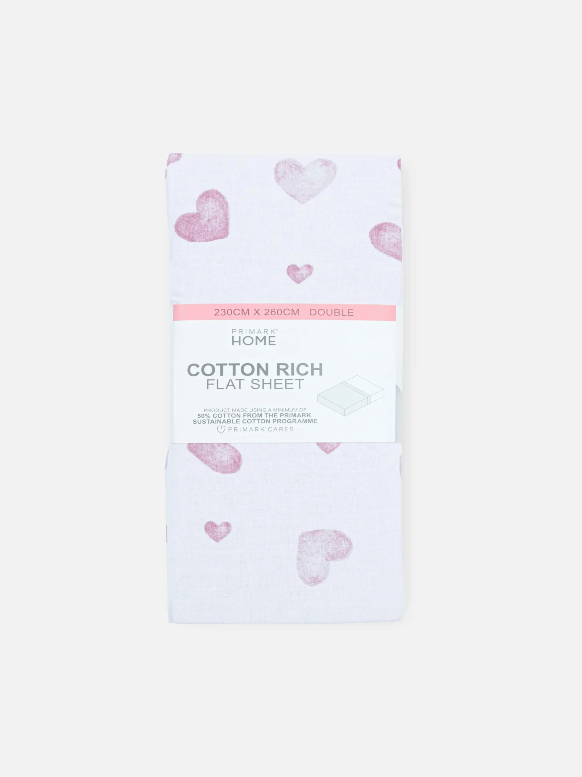 Sábana Encimara Para Cama Doble Con Corazones