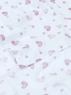 Sábana Encimera Con Corazones Para Cama King Size