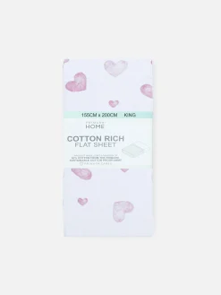 Sábana Encimera Con Corazones Para Cama King Size