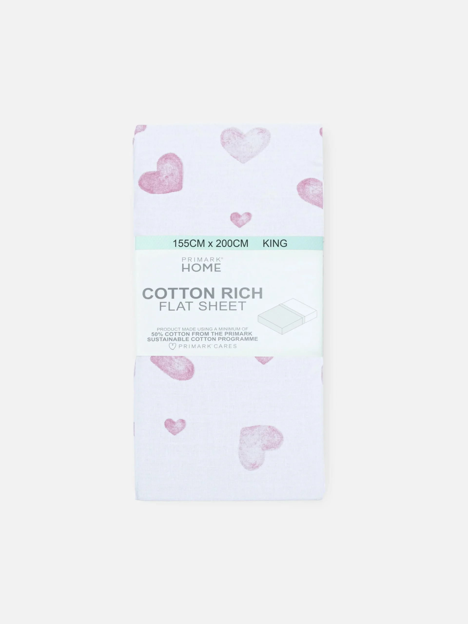 Sábana Encimera Con Corazones Para Cama King Size