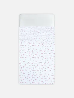 Sábana Encimera Con Corazones Para Cama Individual