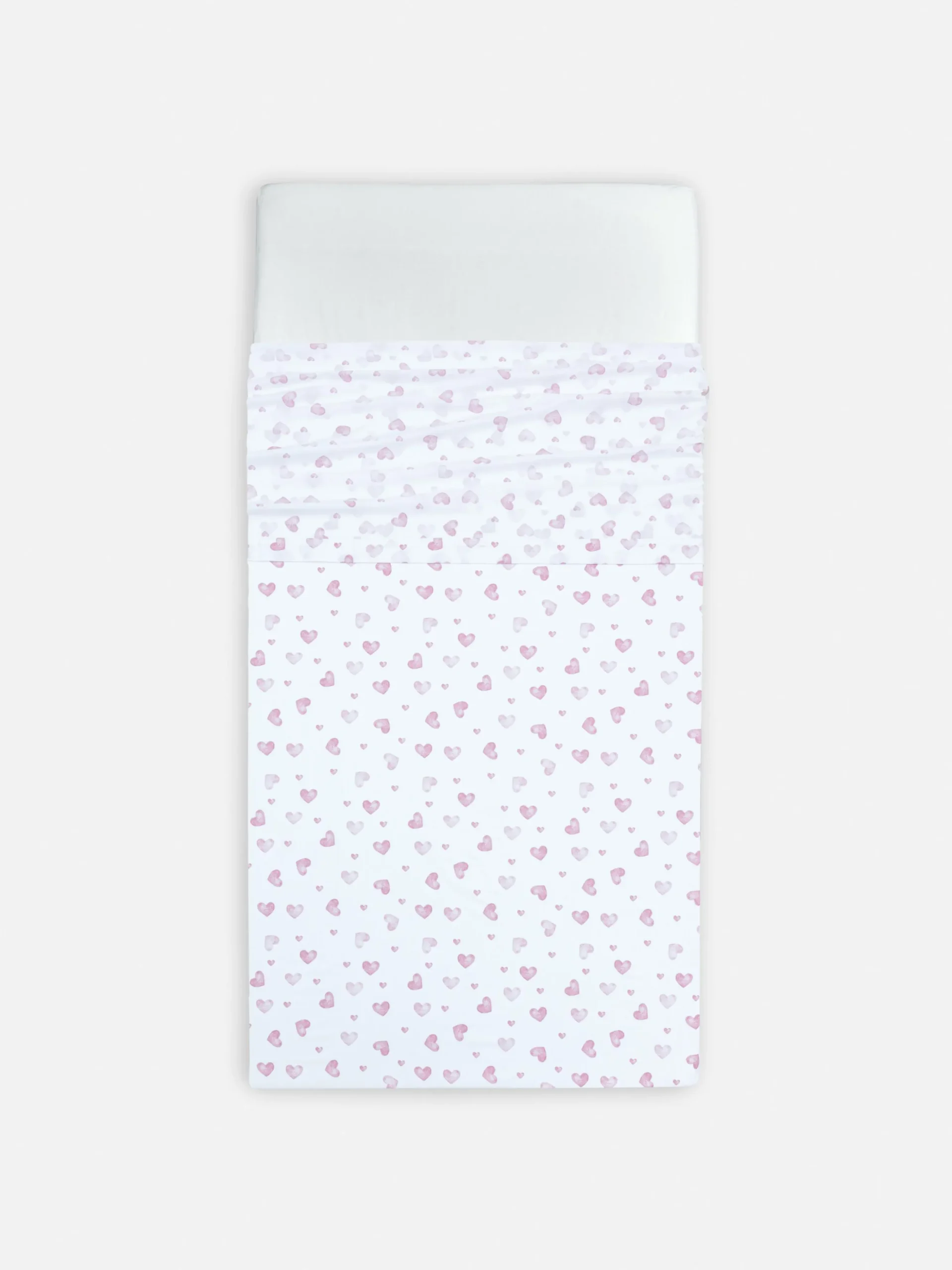 Sábana Encimera Con Corazones Para Cama Individual