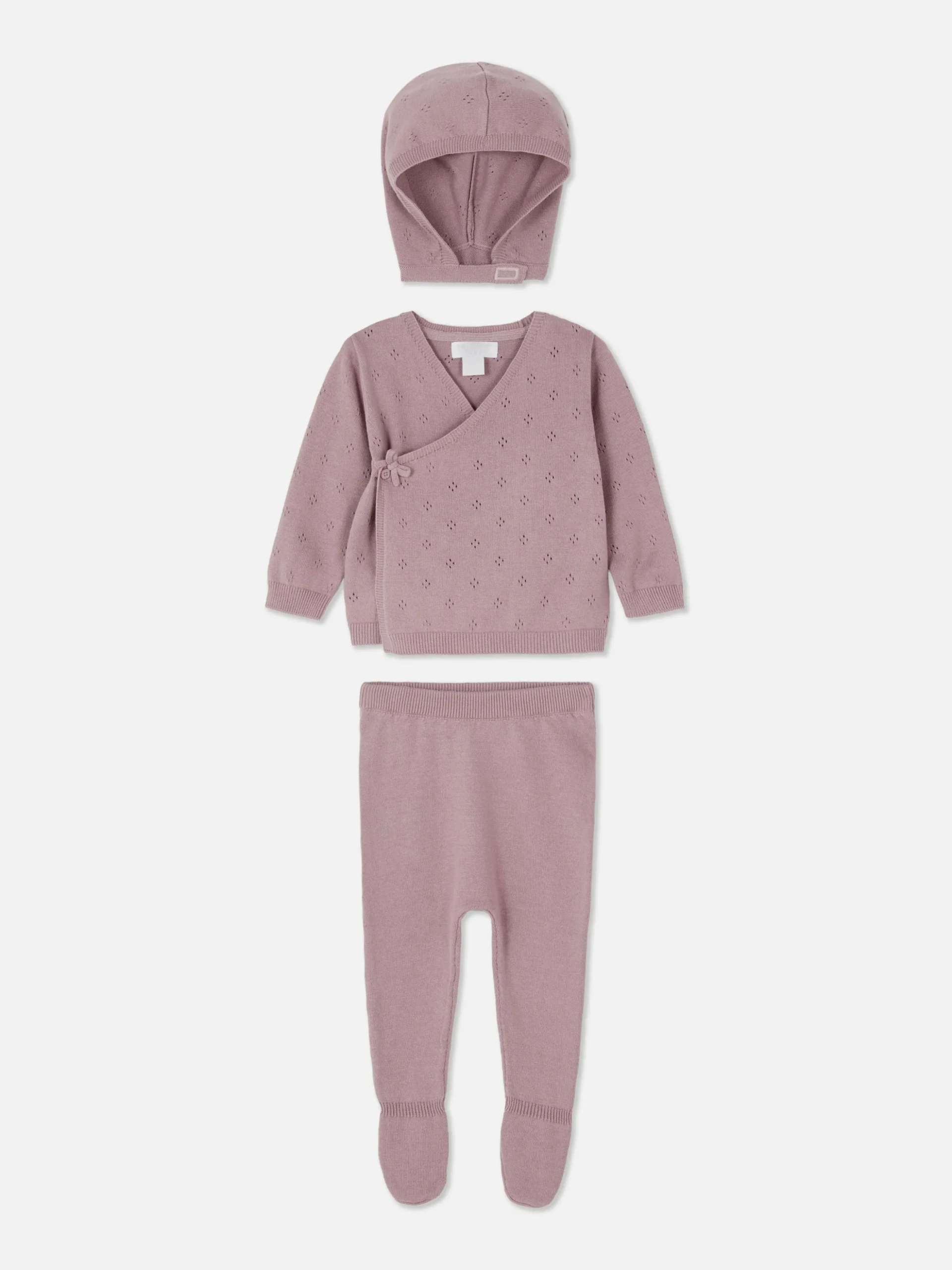 Set Con Cárdigan, Leggings Y Gorra De Punto A Juego