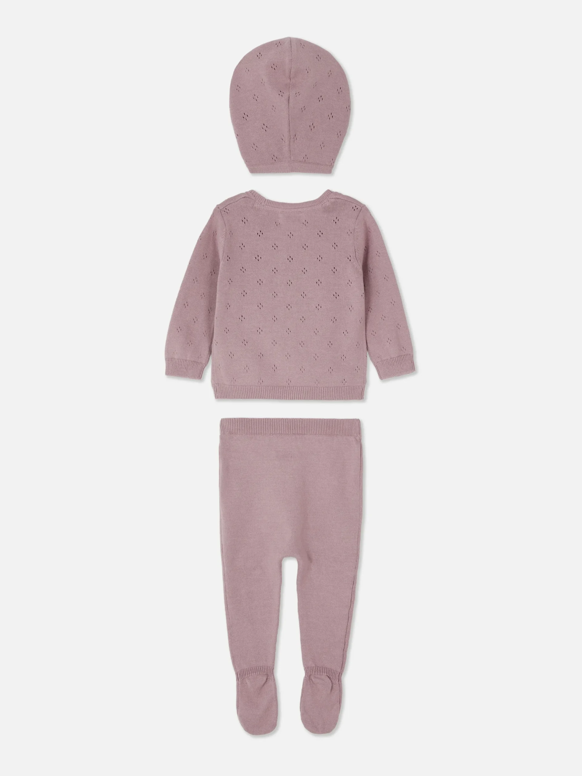 Set Con Cárdigan, Leggings Y Gorra De Punto A Juego