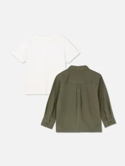 Set De Camisa De Manga Larga Y Camiseta