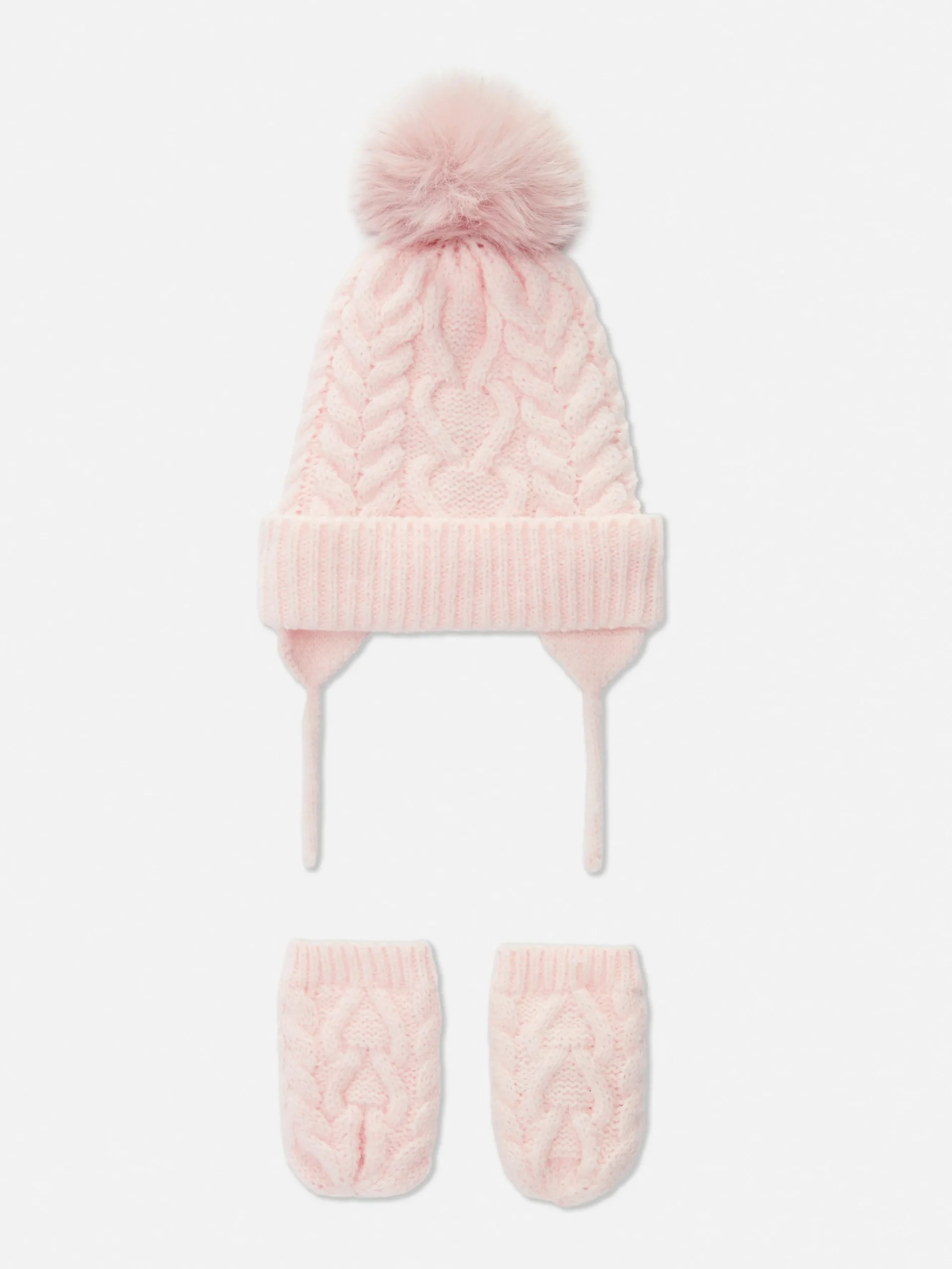 Set De Gorro Y Manoplas De Punto De Ochos