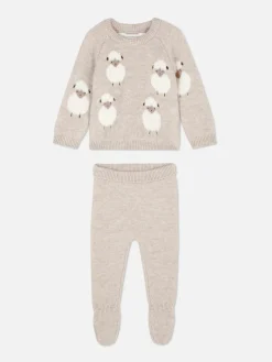 Set De Jersey De Punto Y Leggings Con Ovejas