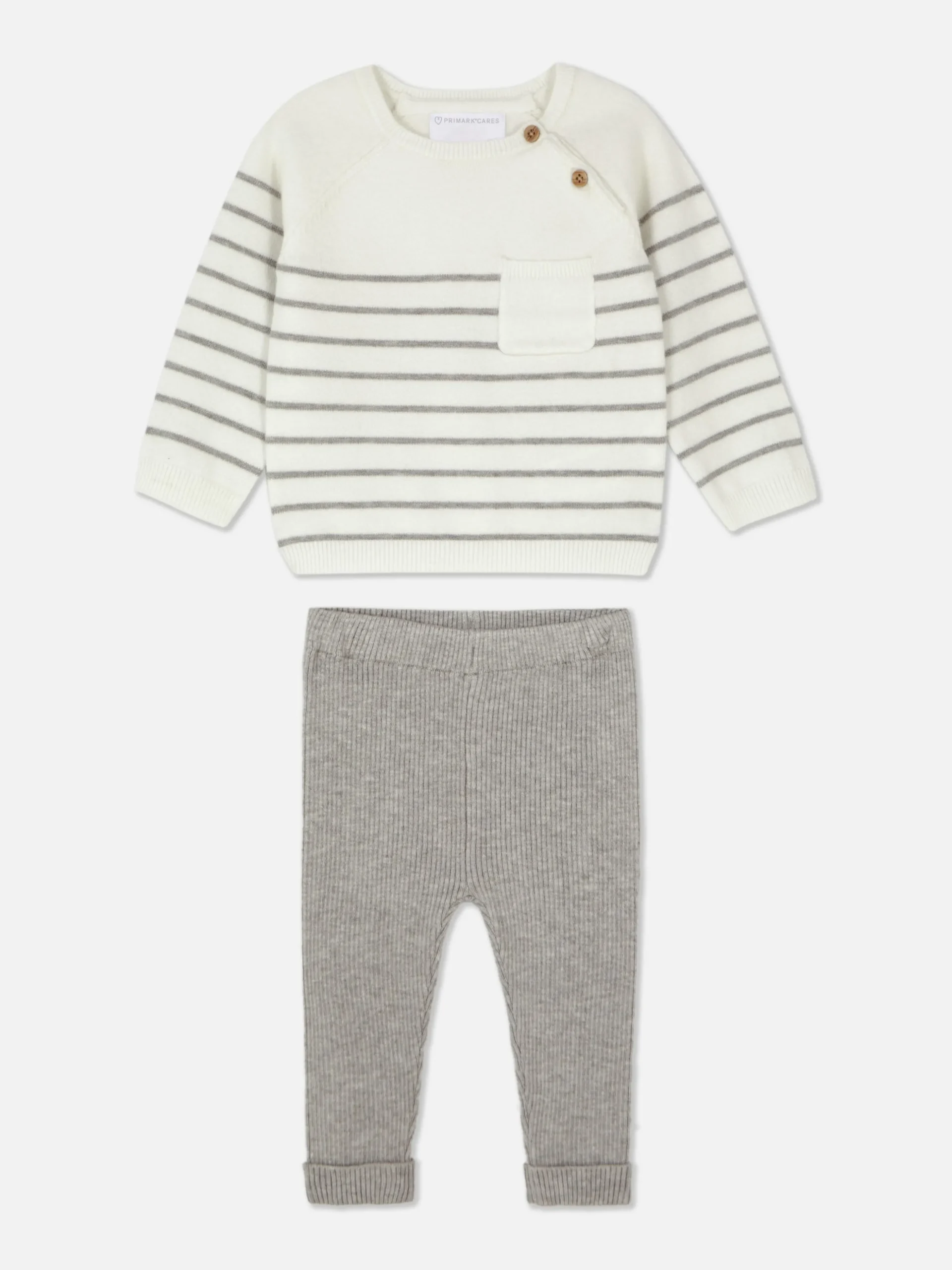 Set De Leggings Y Jersey De Punto A Rayas