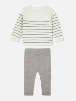 Set De Leggings Y Jersey De Punto A Rayas