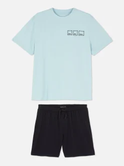 Set De Pijama De Pantalones Cortos Y Camiseta