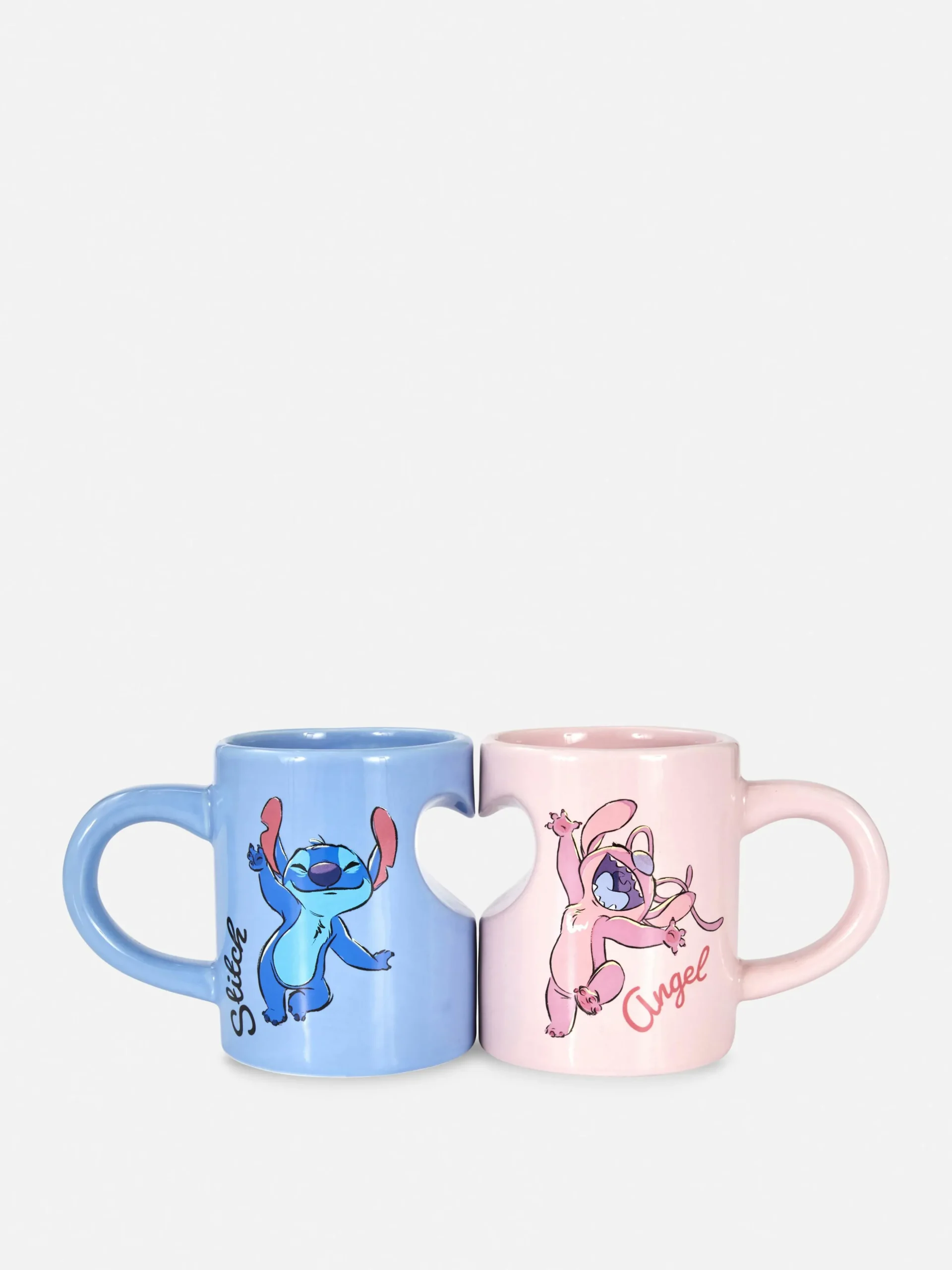 Set De Tazas Con Corazón De Ángel Y Stitch De Disney