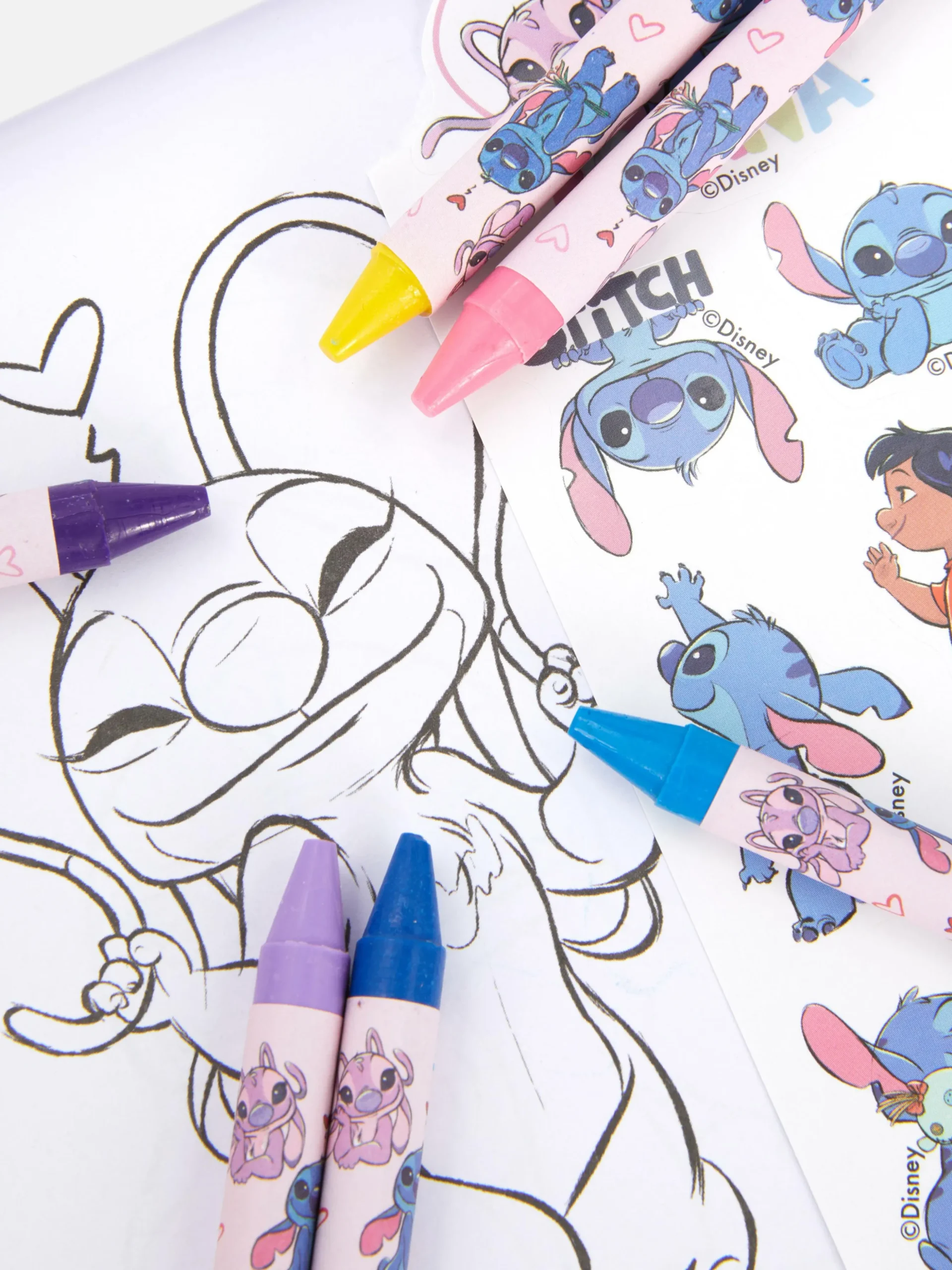 Set Para Colorear De Stitch Y Ángel De Disney