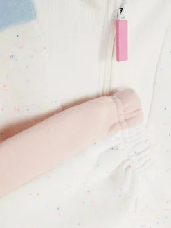 Sudadera Bicolor Con Media Cremallera