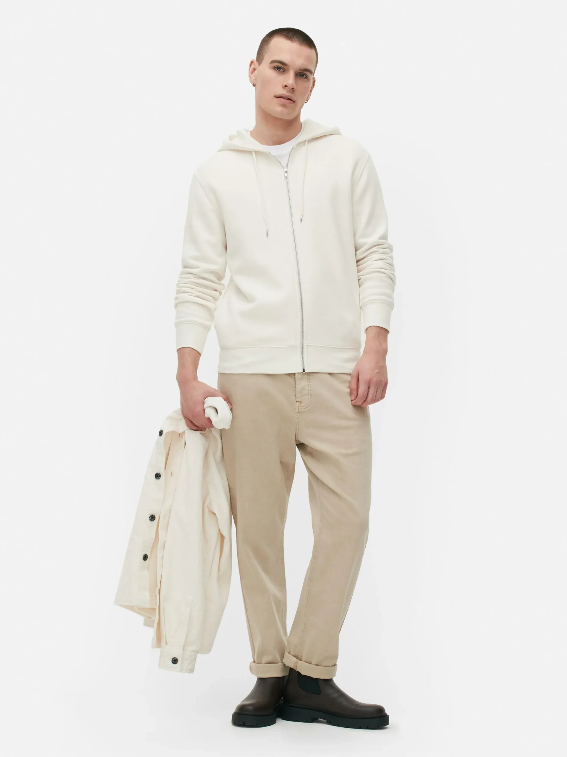 Sudadera Con Capucha Y Cremallera De Manga Larga