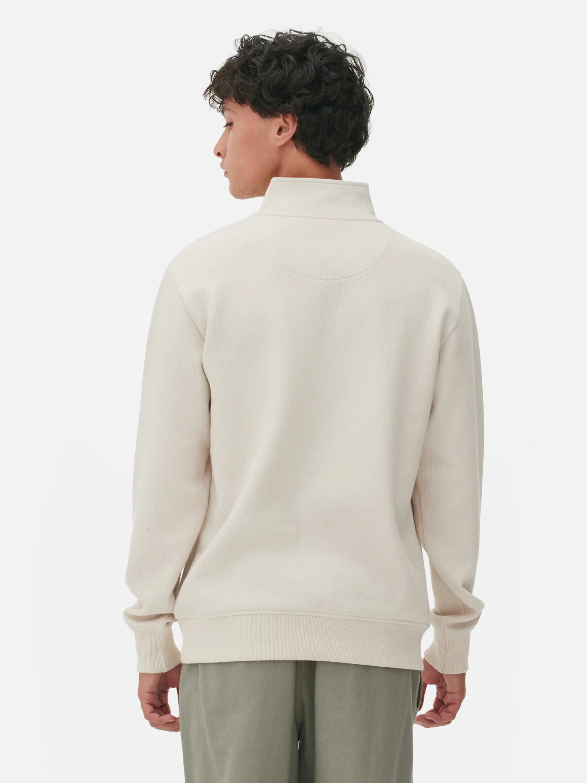 Sudadera Con Cremallera Y Textura Geométrica