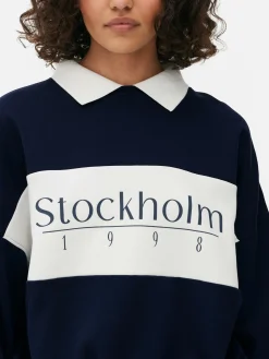 Sudadera Con Estampado Gráfico Y Cuello