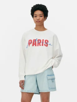 Sudadera Con Gráfico «Paris» En La Parte Delantera