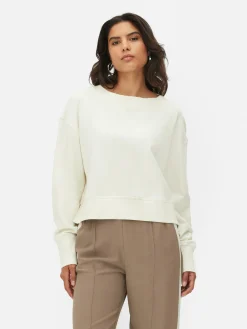 Sudadera De Cuello Redondo Y De Corte Cuadrado