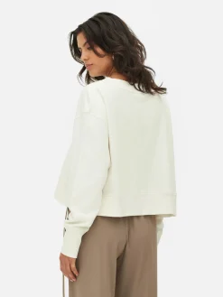 Sudadera De Cuello Redondo Y De Corte Cuadrado