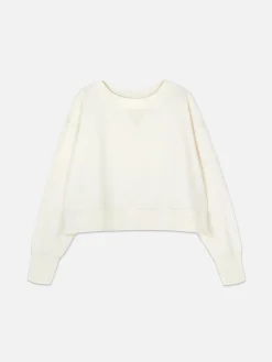 Sudadera De Cuello Redondo Y De Corte Cuadrado