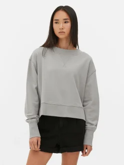 Sudadera De Cuello Redondo Y De Corte Cuadrado