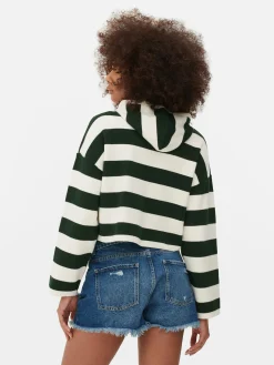 Sudadera De Punto A Rayas Con Capucha