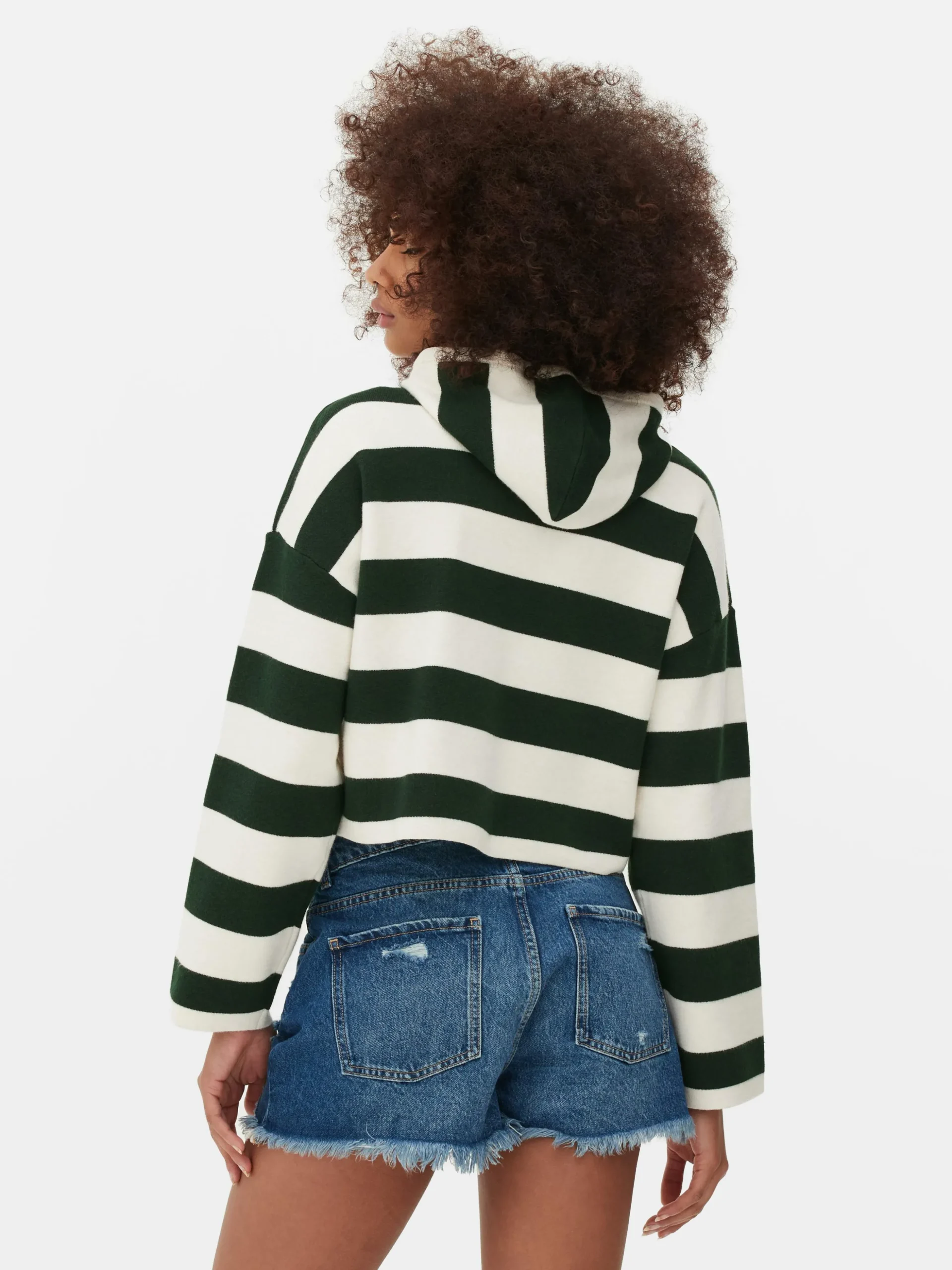 Sudadera De Punto A Rayas Con Capucha