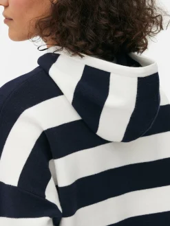 Sudadera De Punto A Rayas Con Capucha