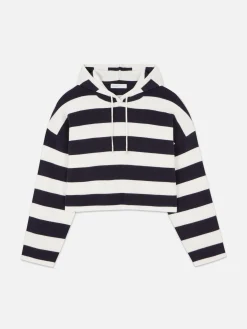 Sudadera De Punto A Rayas Con Capucha