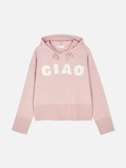 Sudadera De Punto Con Capucha Y Mensaje