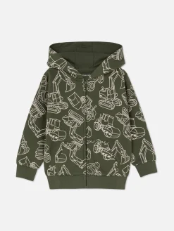 Sudadera Gráfica Con Capucha Y Cremallera