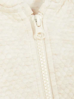 Sudadera Texturizada Con Capucha Y Cremallera