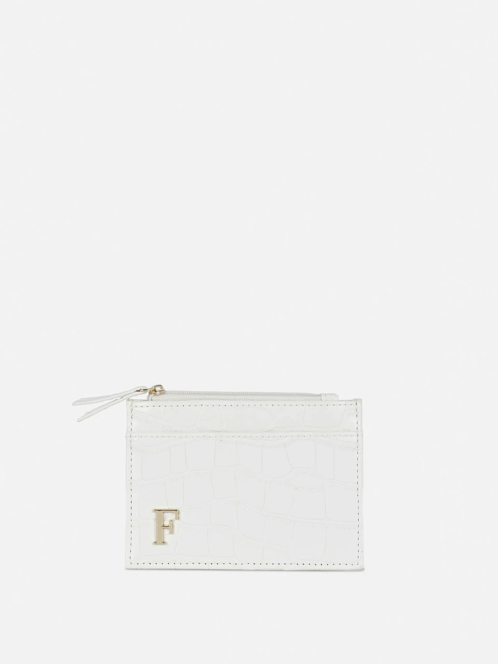 Tarjetero De Piel De Cocodrilo Sintética Con Inicial