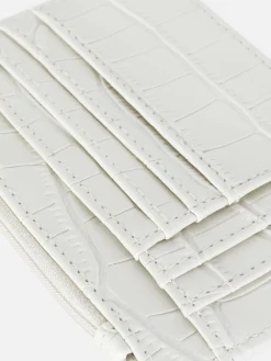 Tarjetero De Piel De Cocodrilo Sintética Con Inicial