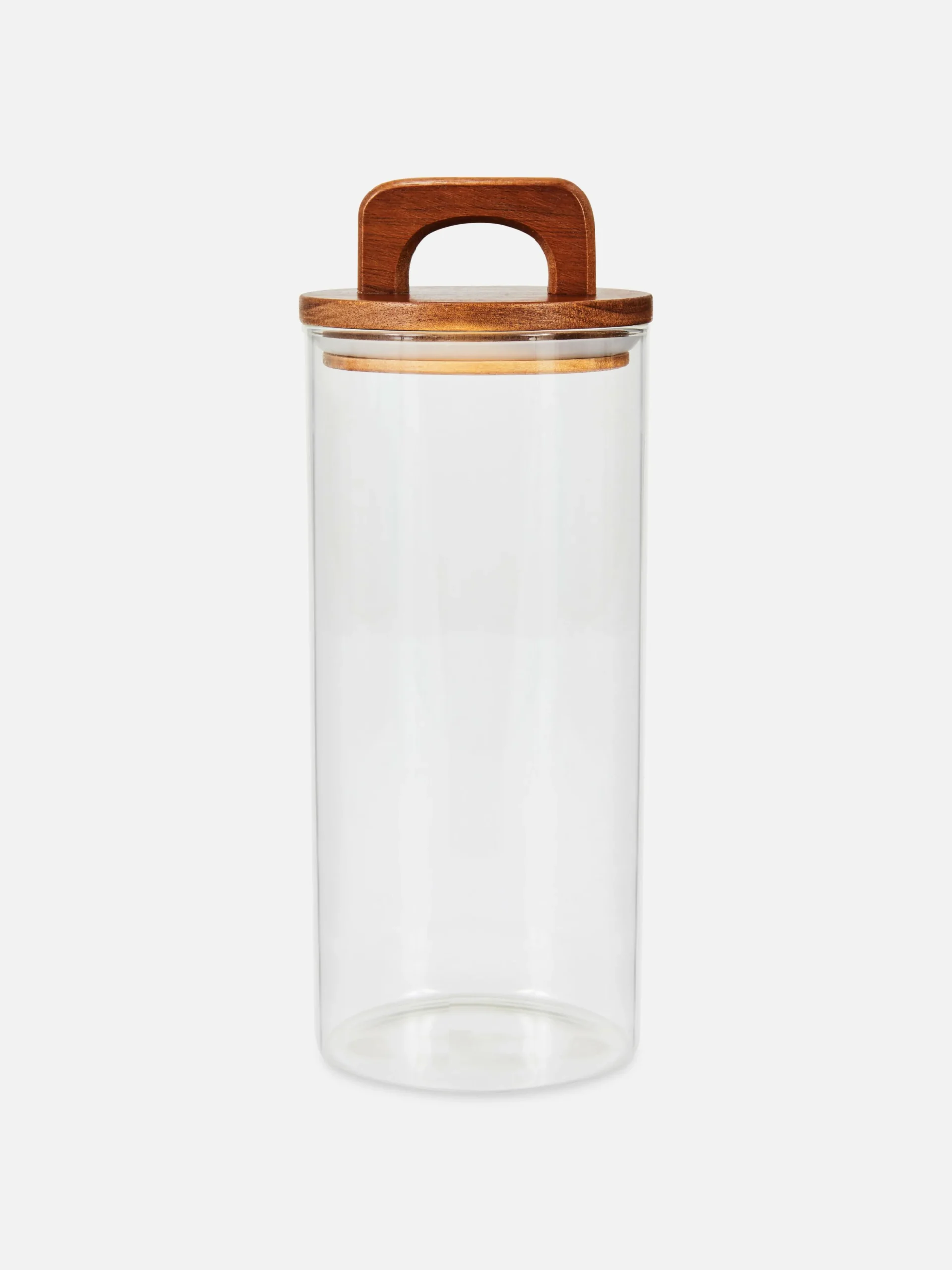 Tarro De Vidrio Alto Con Asa De Madera