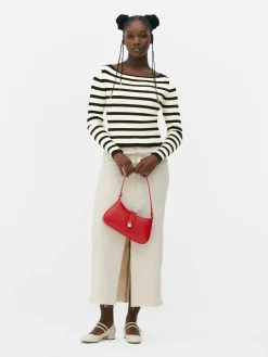 Top Acanalado Con Cuello Barco