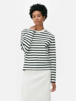 Top De Manga Larga Y Cuello Redondo