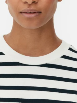 Top De Manga Larga Y Cuello Redondo