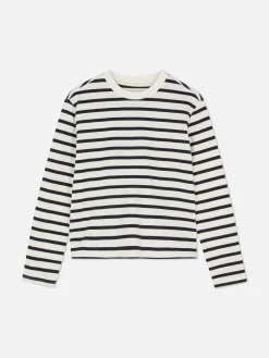 Top De Manga Larga Y Cuello Redondo