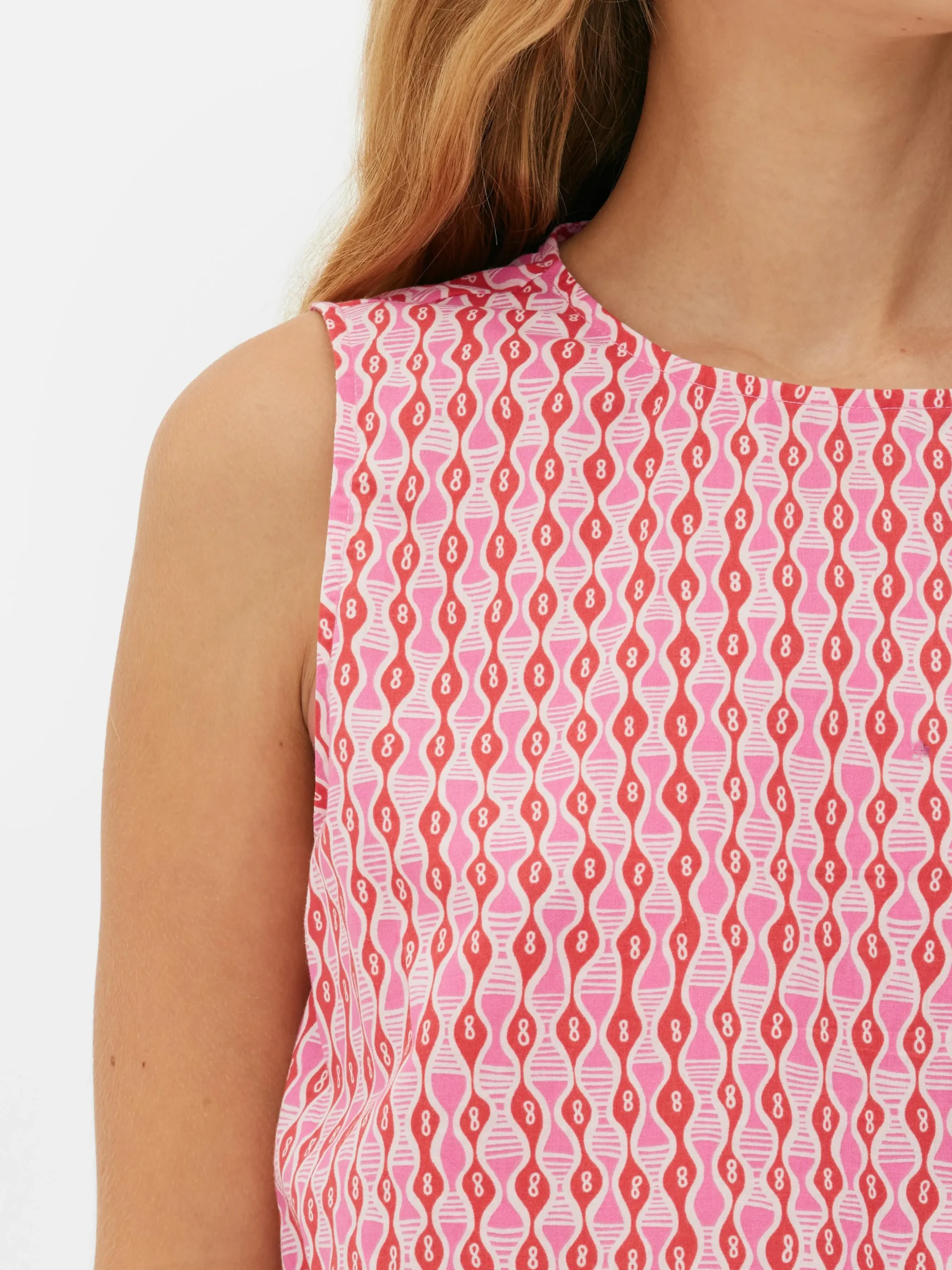 Top Estampado Con Cordón De Ajuste En El Bajo