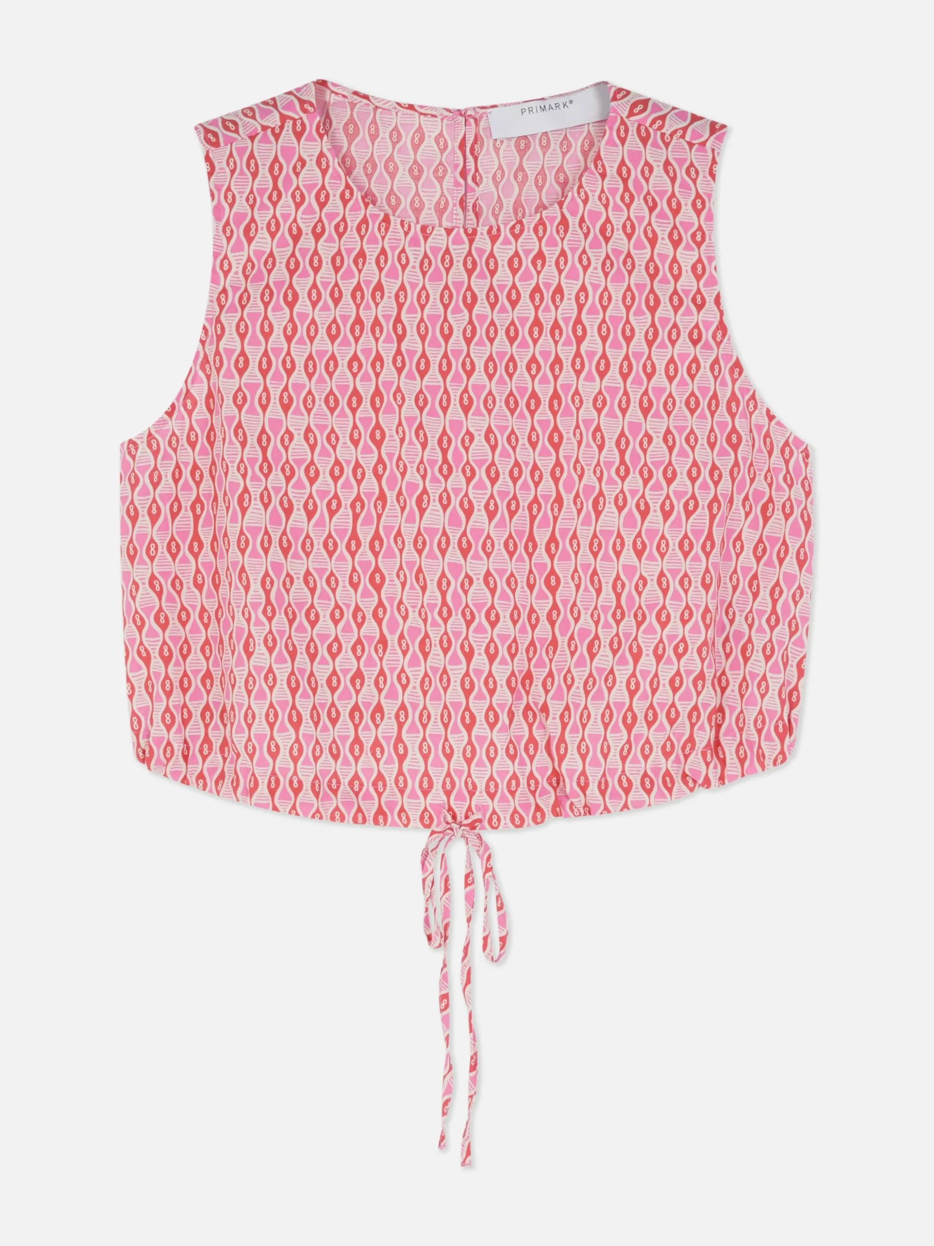 Top Estampado Con Cordón De Ajuste En El Bajo