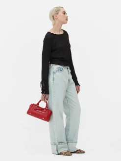 Top Fruncido Con Lazadas En Las Mangas