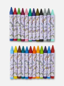 Tubo De Ceras De Colores Con Motivo De Unicornio