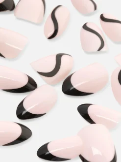 Uñas Postizas Almendradas Brillantes De PS...