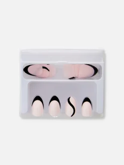 Uñas Postizas Almendradas Brillantes De PS...