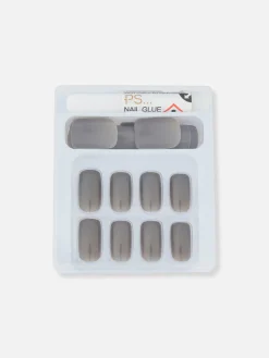 Uñas Postizas Cuadradas Brillantes De PS...