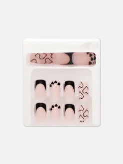 Uñas Postizas Cuadradas Brillantes De PS...